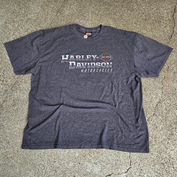 Vtg Y2k HARLEY DAVIDSON Metallic Logo Graphic Scottsdale Local Biker T Shirt XXL - Picture 1 of 6